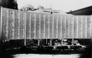 The Ashland World War II Roll of Honor board. Photo courtesy of the Terry Skibby Collection